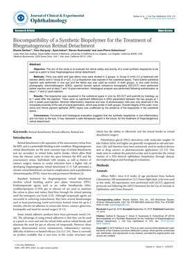 Biocompatibility of a Synthetic Biopolymer for the Treatment Of