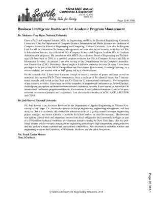 Business Intelligence Dashboard for Academic Program Management