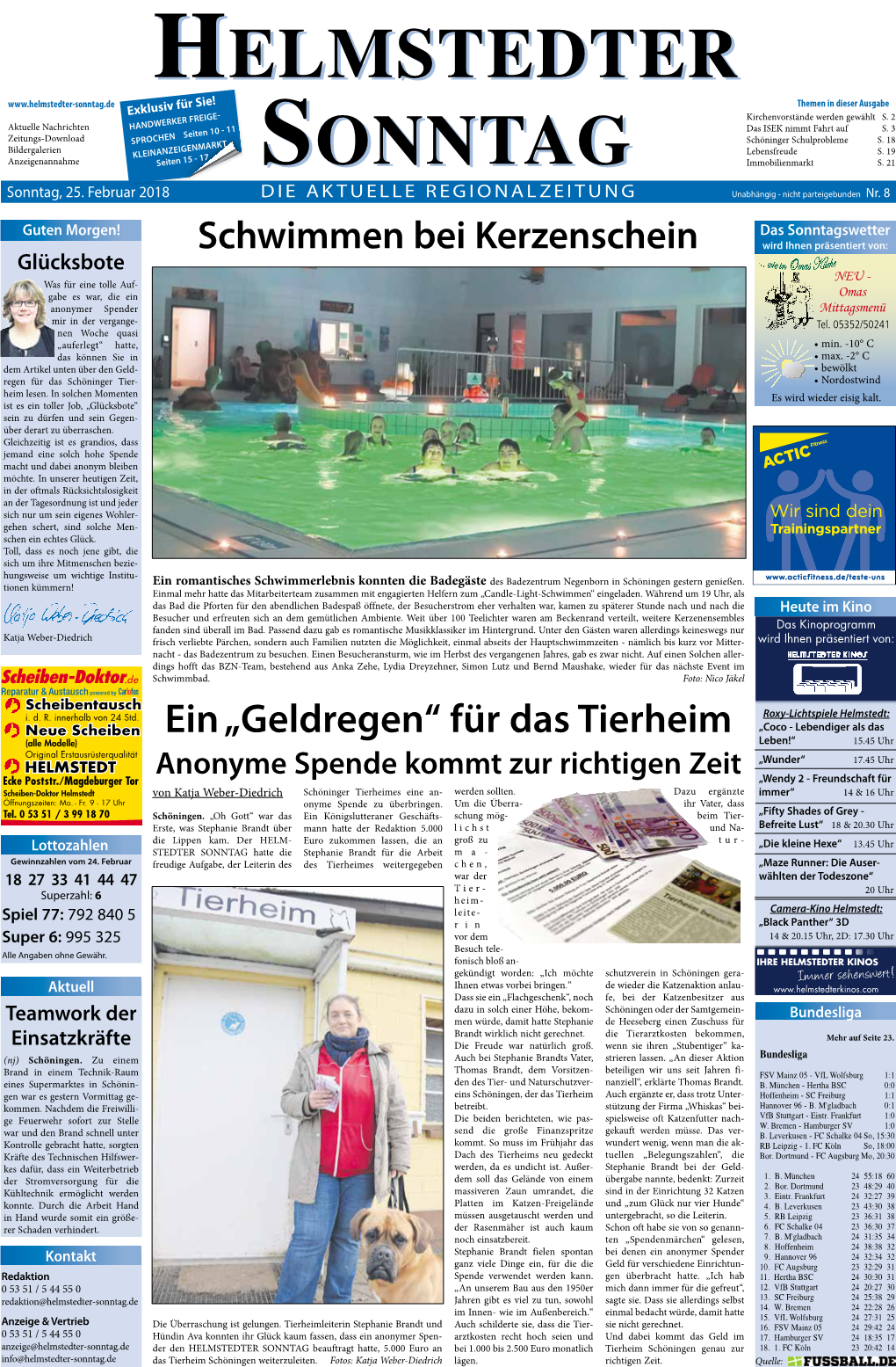 25. Februar 2018 DIESS AKTUELLE REGIONALZEITUNG Unabhängig - Nicht Parteigebunden Nr