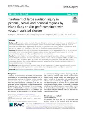 Treatment of Large Avulsion Injury in Perianal, Sacral, and Perineal