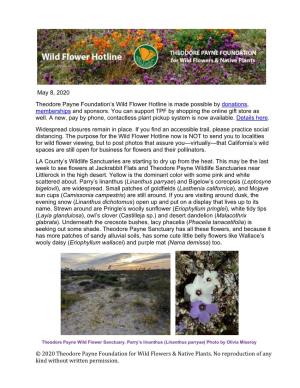 © 2020 Theodore Payne Foundation for Wild Flowers & Native Plants. No