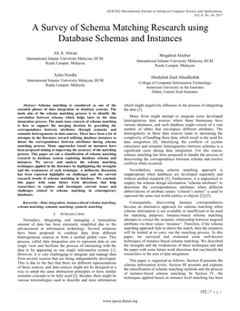 A Survey of Schema Matching Research Using Database Schemas and Instances