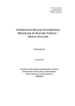 Apermanent Magnet Synchronous Motor for an Electric Vehicle