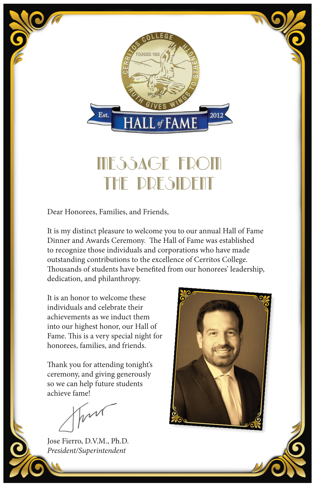 2018 Hall of Fame Program