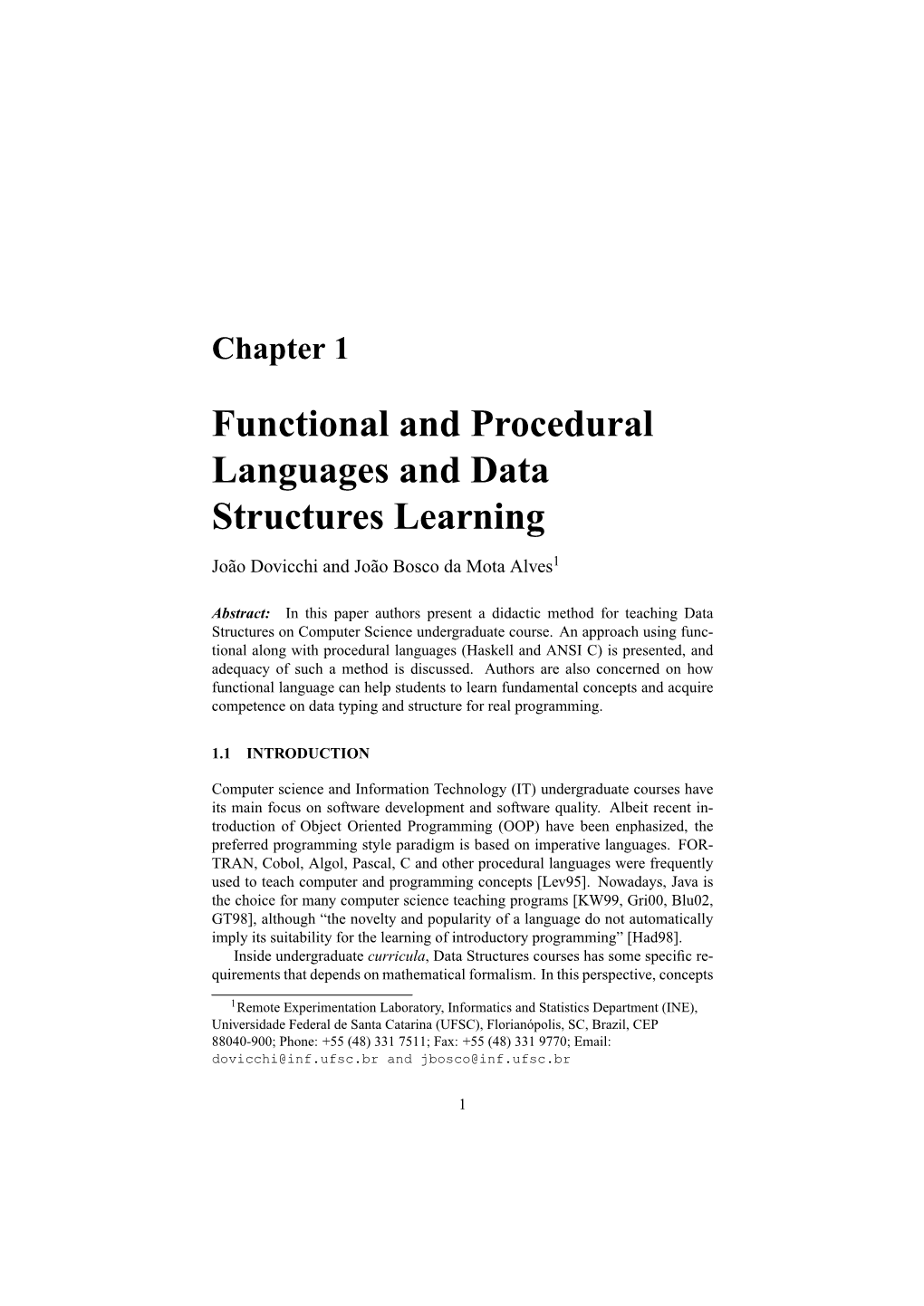 Functional and Procedural Languages and Data Structures Learning