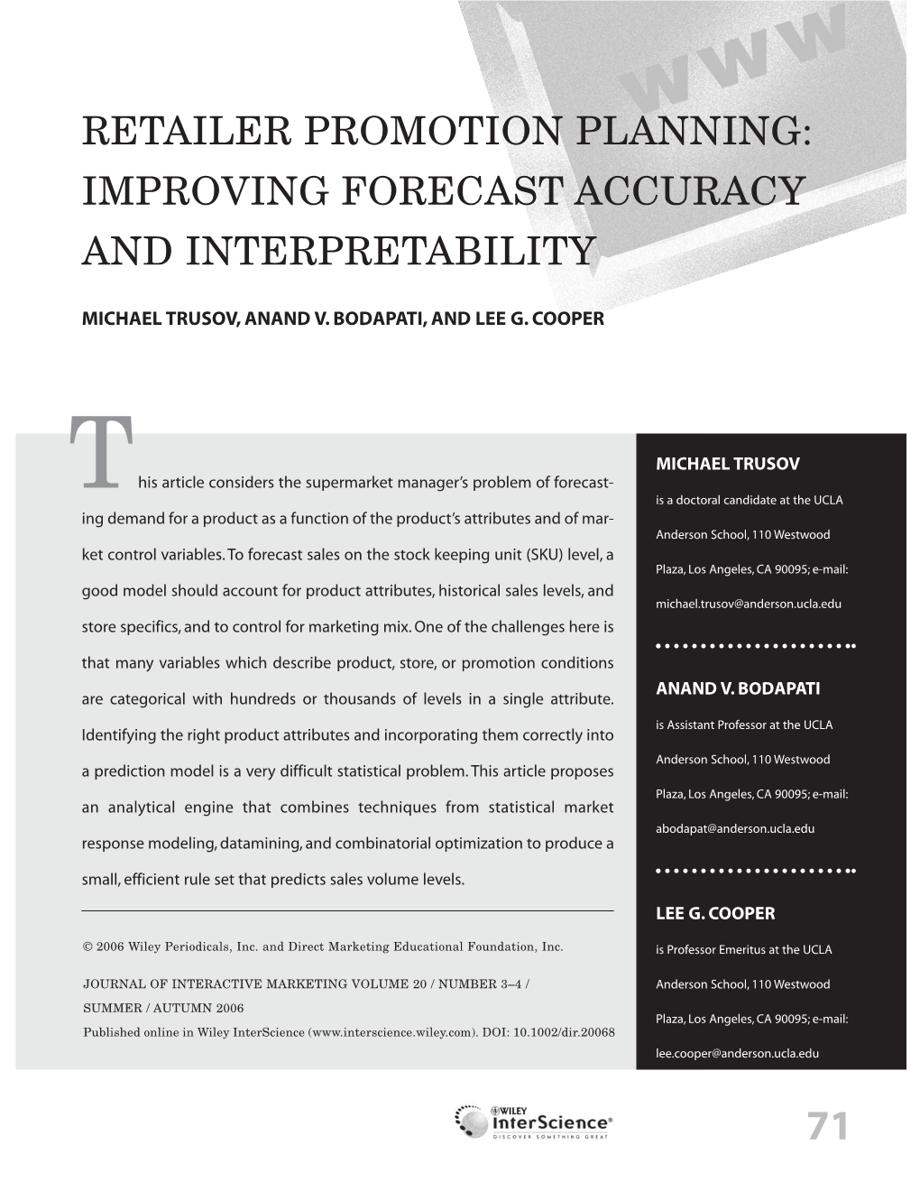 Retailer Promotion Planning: Improving Forecast Accuracy and Interpretability