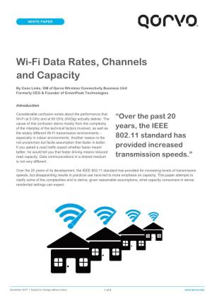 Wi-Fi Data Rates, Channels and Capacity