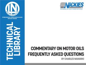 Commentary on Motor Oils Frequently Asked Questions