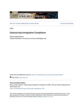 Outsourcing Immigration Compliance