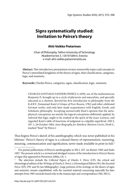 Invitation to Peirce's Theory