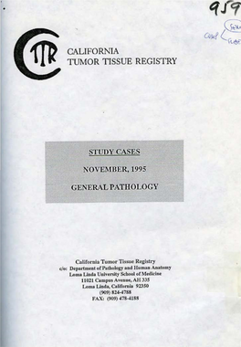 California Tumor Tissue Registry