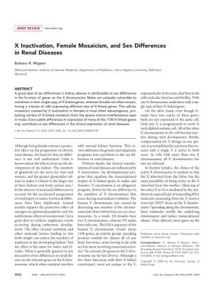 X Inactivation, Female Mosaicism, and Sex Differences in Renal Diseases