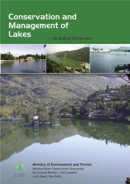 Conservation and Management of Lakes – an Indian Perspective Conservation and Management of Lakes –An Indian Perspective