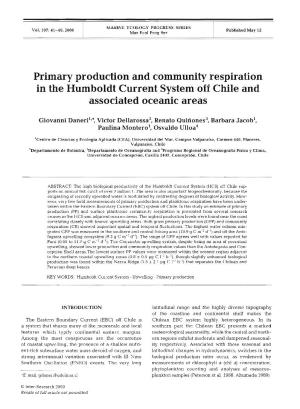 Primary Production and Community Respiration in the Humboldt Current System Off Chile and Associated Oceanic Areas
