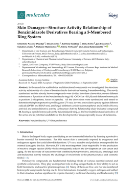 Skin Damages—Structure Activity Relationship of Benzimidazole Derivatives Bearing a 5-Membered Ring System