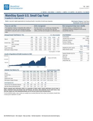 Mainstay Epoch U.S. Small Cap Fund a Quality U.S