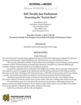 KSU Faculty Jazz Parliament Presenting the “Partial-Ment”