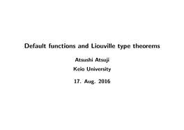 Default Functions and Liouville Type Theorems