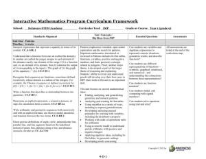 Interactive Mathematics Program Curriculum Framework