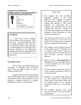 Lesson 9: Company Formations and Movement