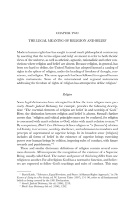 THE LEGAL MEANING of RELIGION and BELIEF Modern Human Rights