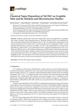 Chemical Vapor Deposition of Tac/Sic on Graphite Tube and Its Ablation and Microstructure Studies