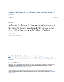 A Comparative Case Study of the Transformation Fron Industry to Leisure in the Ports of San Francisco and Oakland, California