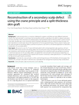Reconstruction of a Secondary Scalp Defect Using the Crane Principle And