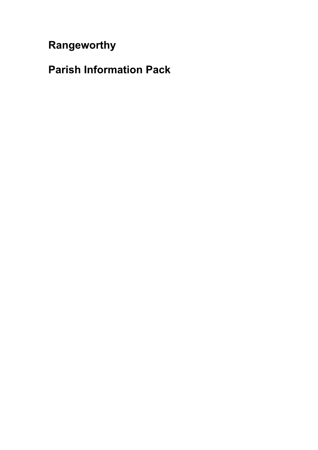 Rangeworthy Parish Information Pack