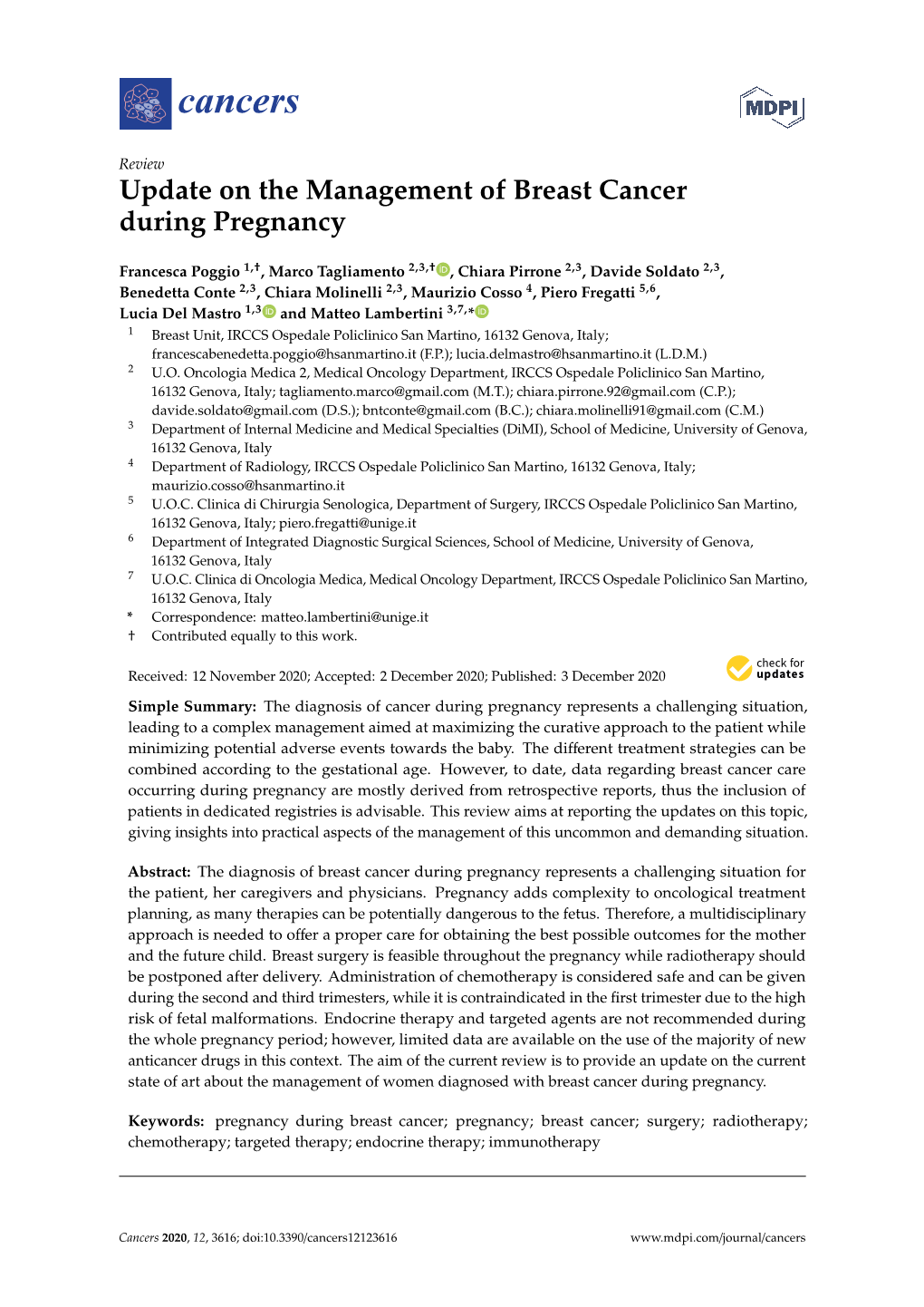 Update on the Management of Breast Cancer During Pregnancy