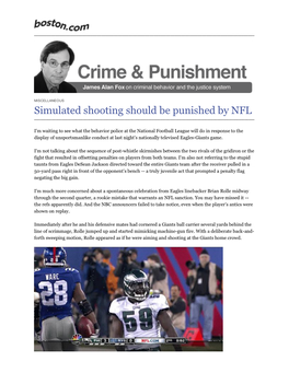 Simulated Shooting Should Be Punished by NFL ______