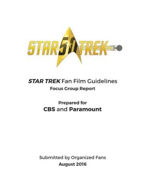 STAR TREK Fan Film Guidelines CBS and Paramount