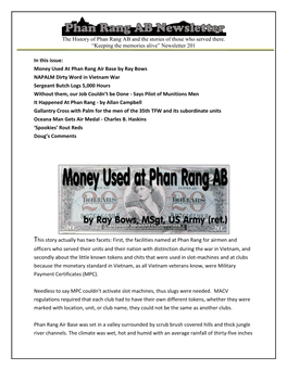 Phan Rang AB, RVN the History of Phan Rang AB and the Stories of Those Who Served There