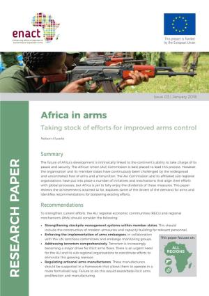 Africa in Arms Taking Stock of Efforts for Improved Arms Control