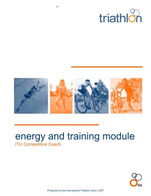 Energy and Training Module ITU Competitive Coach