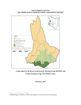 West Pokot County 2016 Short Rains Food Security Assessment Report