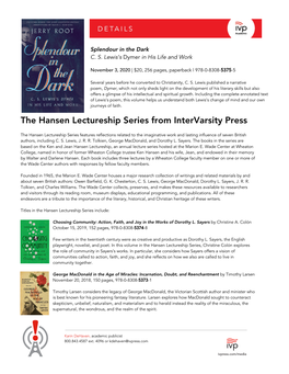 The Hansen Lectureship Series from Intervarsity Press