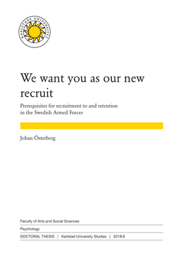 We Want You As Our New Recruit |