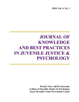 Journal of Knowledge and Best Practices in Juvenile Justice & Psychology