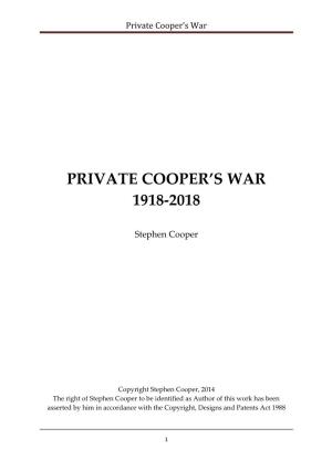 Private Cooper's War 1918-2018