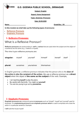 What Is a Reflexive Pronoun?