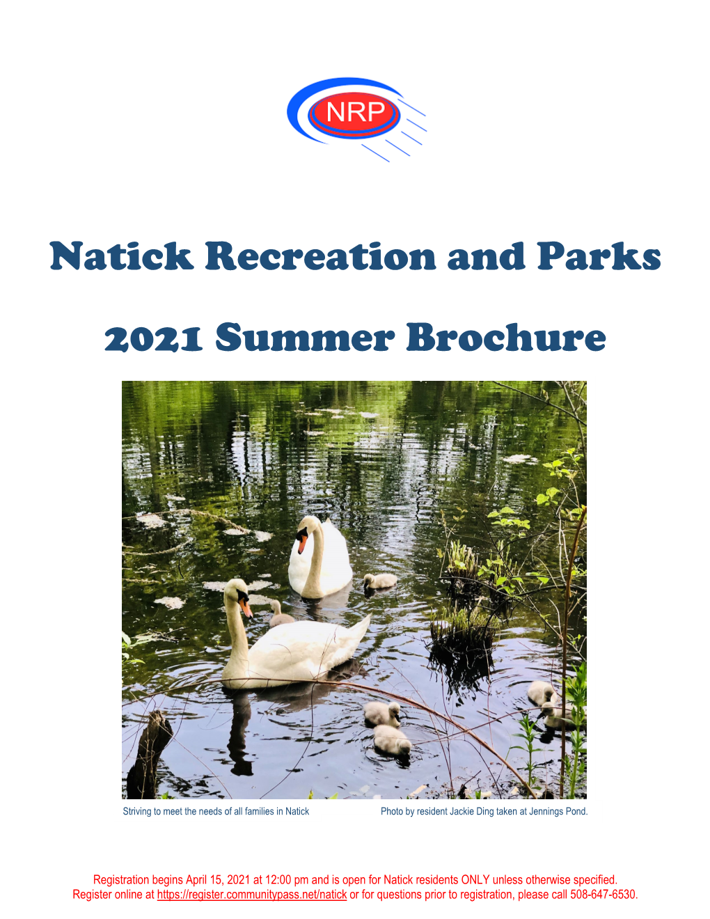 Natick Recreation and Parks 2021 Summer Brochure