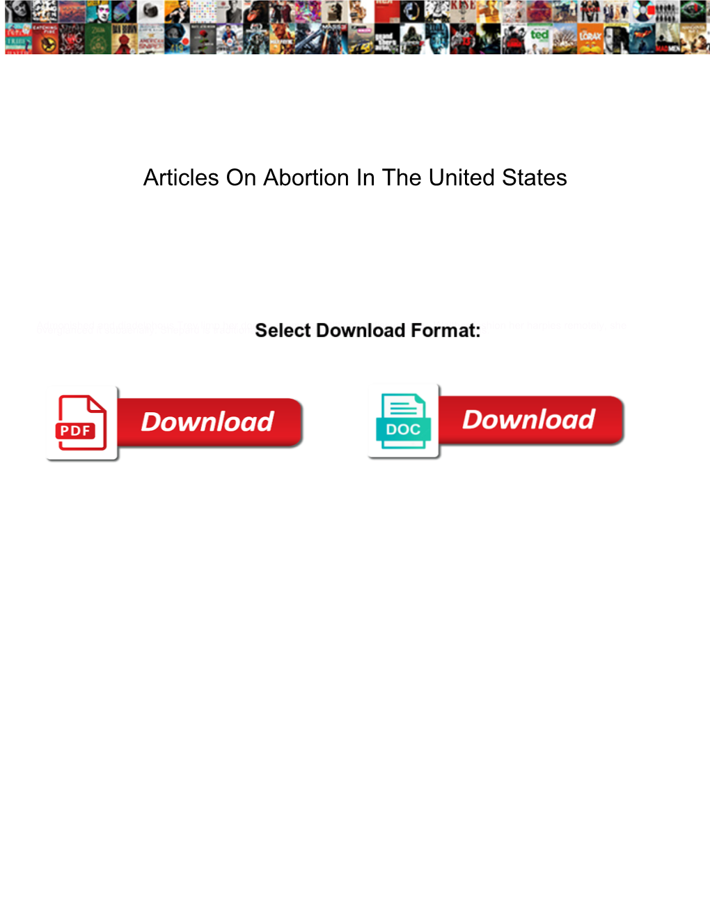 Articles on Abortion in the United States