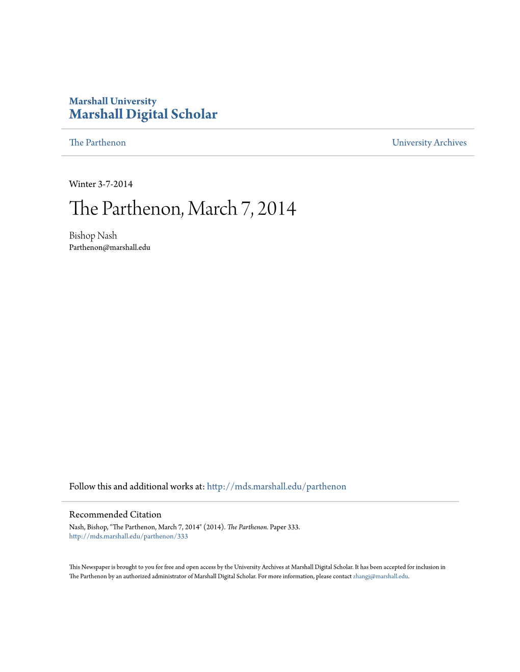 The Parthenon, March 7, 2014