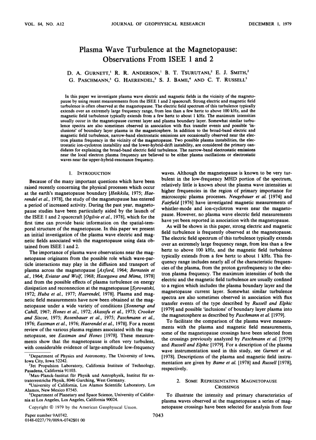 Plasma Wave Turbulence at the Magnetopause&Colon