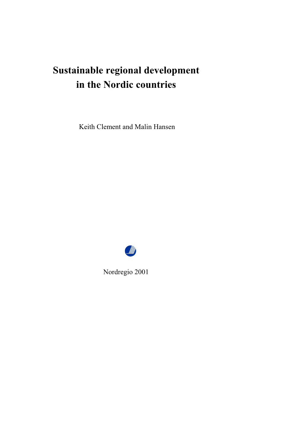 Structures and Prospects in Nordic Regional Economics