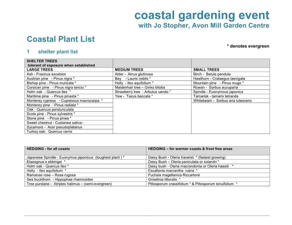 Coastal Gardening Event with Jo Stopher, Avon Mill Garden Centre