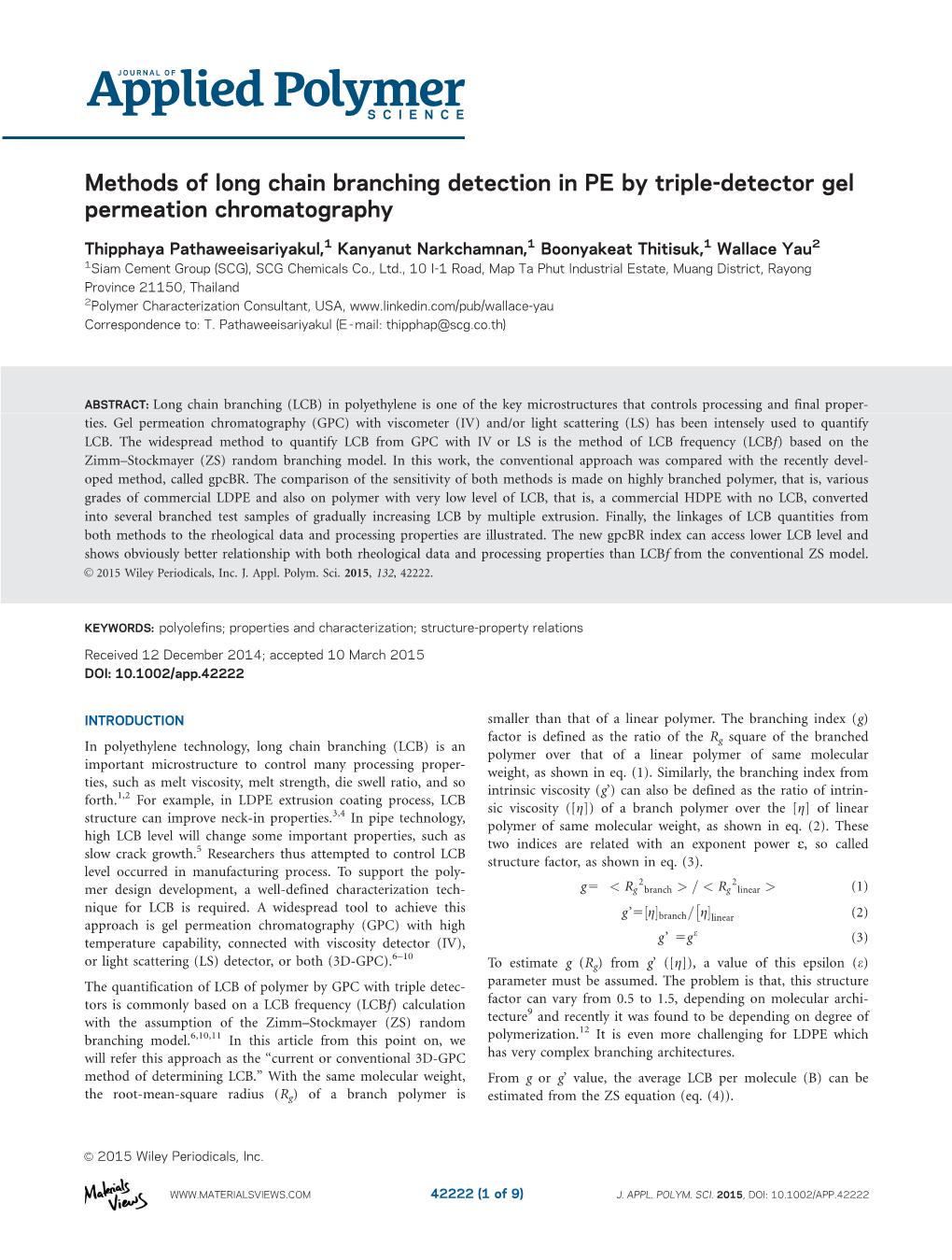 Detector Gel Permeation Chromatography