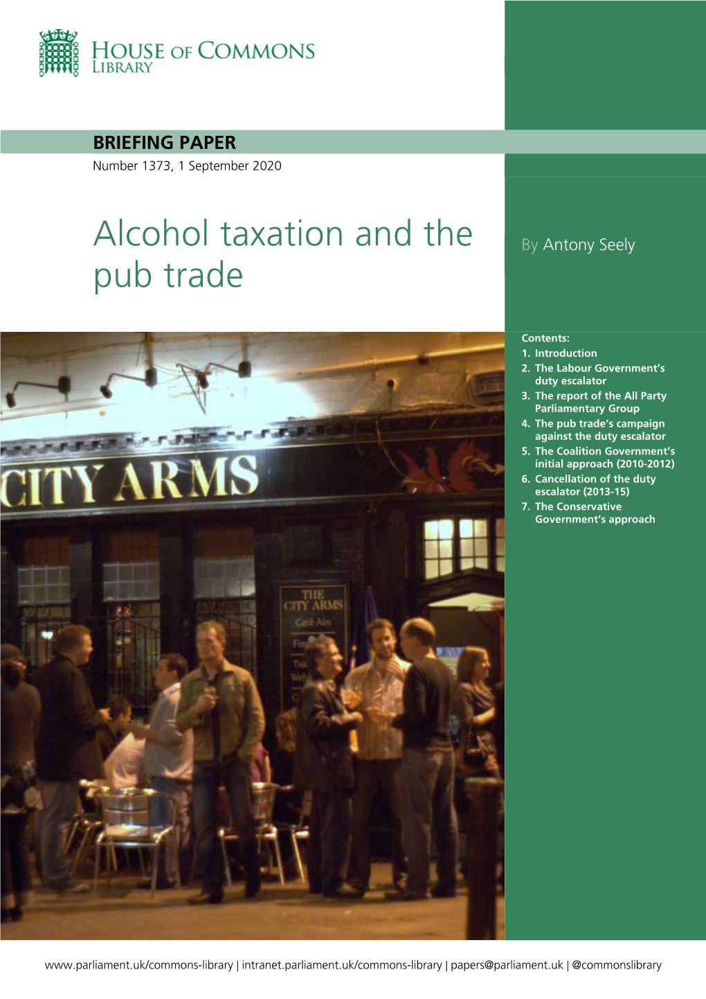 Alcohol Taxation and the Pub Trade