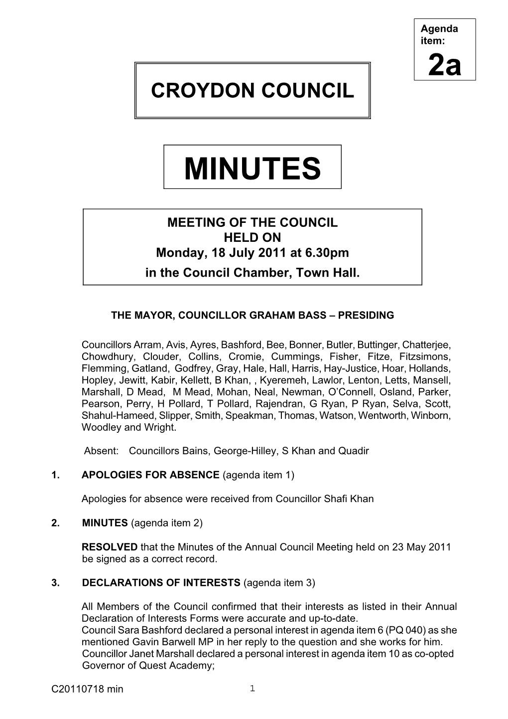 18 September 2006 Council Minutes